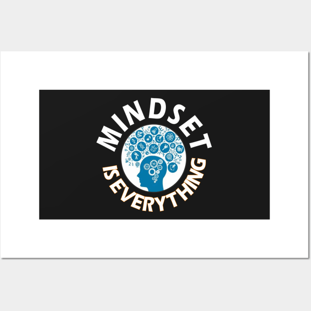 Mindset is everything, Motivational Quotes, Aesthetic Quotes Wall Art by SunilAngra